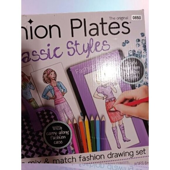 Kahootz Fashion Plates Classic Styles Mix & Match Drawing Set Ages 6+ - Picture 4 of 4